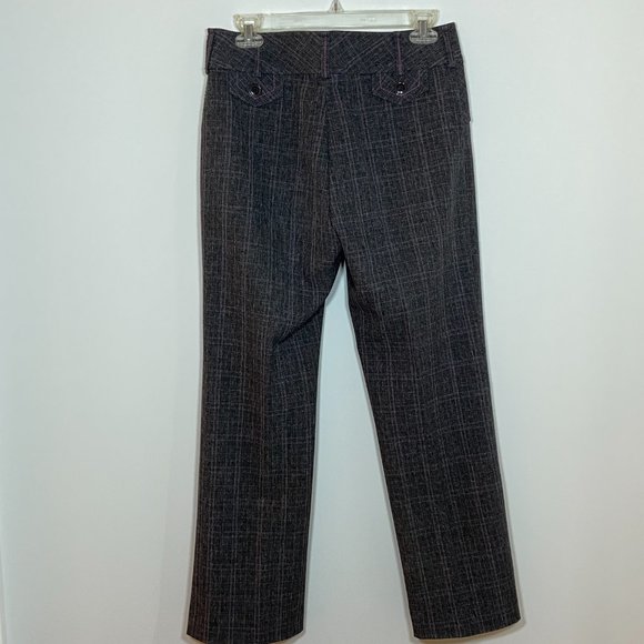 Women Dark Grey Plaid Dress Pants Petite US S - Picture 2 of 9